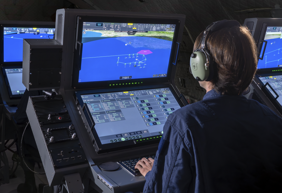Leonardo’s ATOS mission system interface console providing operators with real-time operational awareness for airborne surveillance and anti-submarine warfare missions